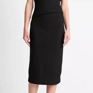Vince Women's Smocked Midi Skirt Black Size M $225